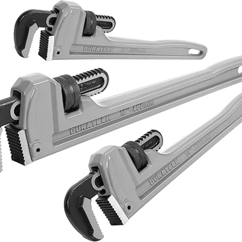 DURATECH 3-Piece Heavy Duty Aluminum Straight Pipe Wrench